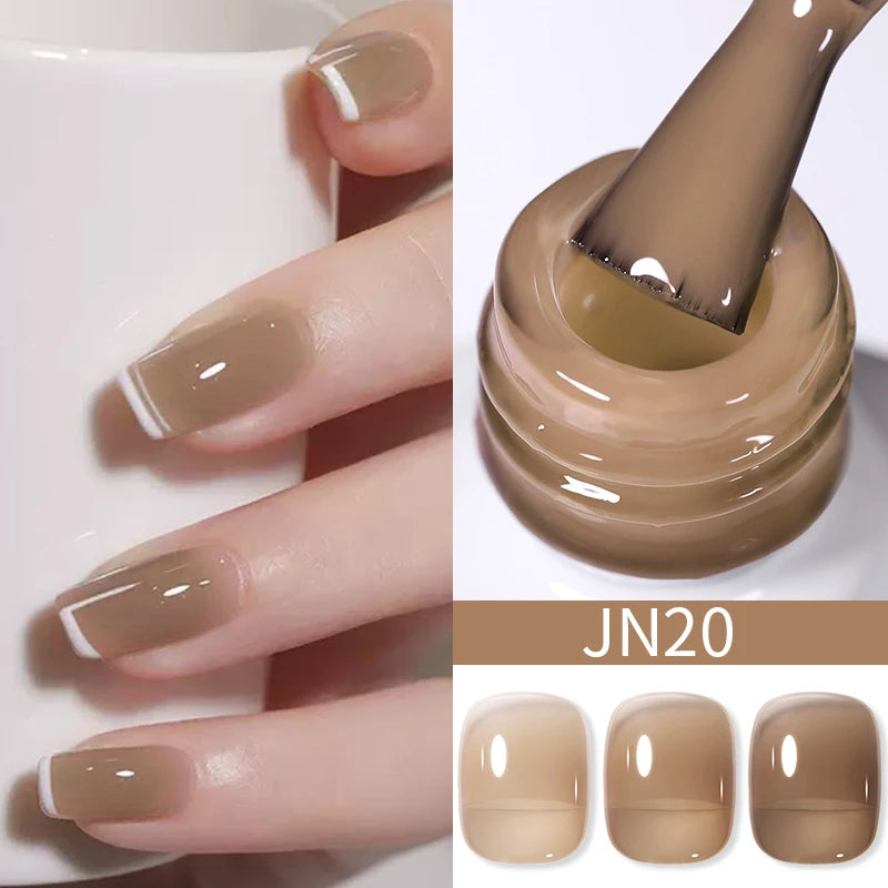 10Ml Translucent Jelly Nude Gel Nail Polish Colorful Varnish Semi Permanent UV LED Nail Art Manicure Gel