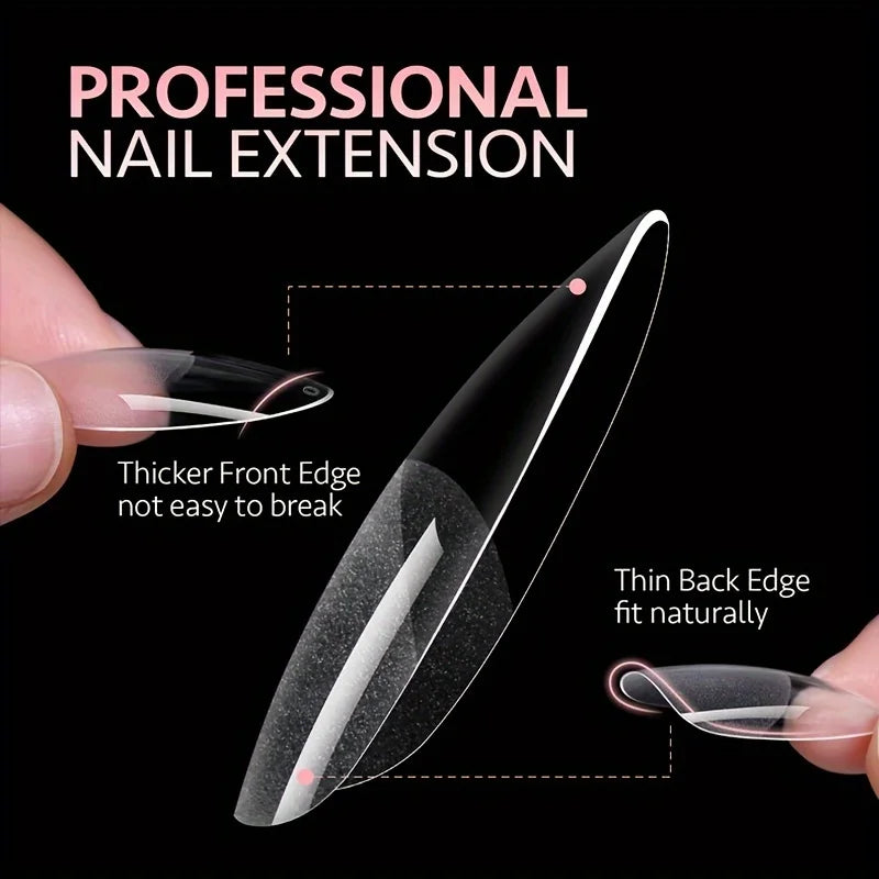 120Pcs Full Cover Press on Nail Tips Stiletto Almond Square Coffin French False Fake Soak off Gel Nail Extension Tips Capsule