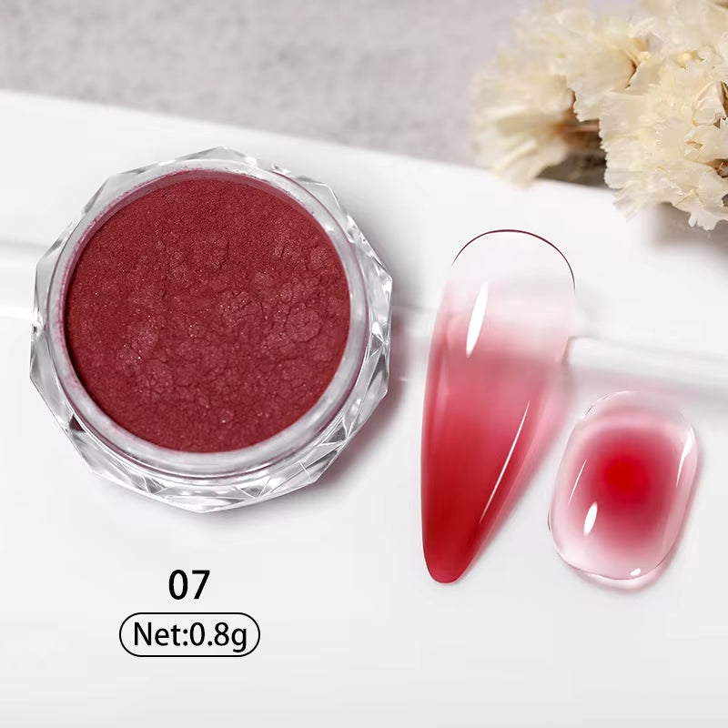 Aurora Pearl White Nails Glitter Dust Moonlight White Rubbing on Powder Shell Pigment Nail Art Supplies Decoration