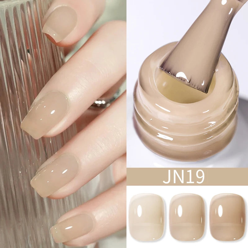 10Ml Translucent Jelly Nude Gel Nail Polish Colorful Varnish Semi Permanent UV LED Nail Art Manicure Gel