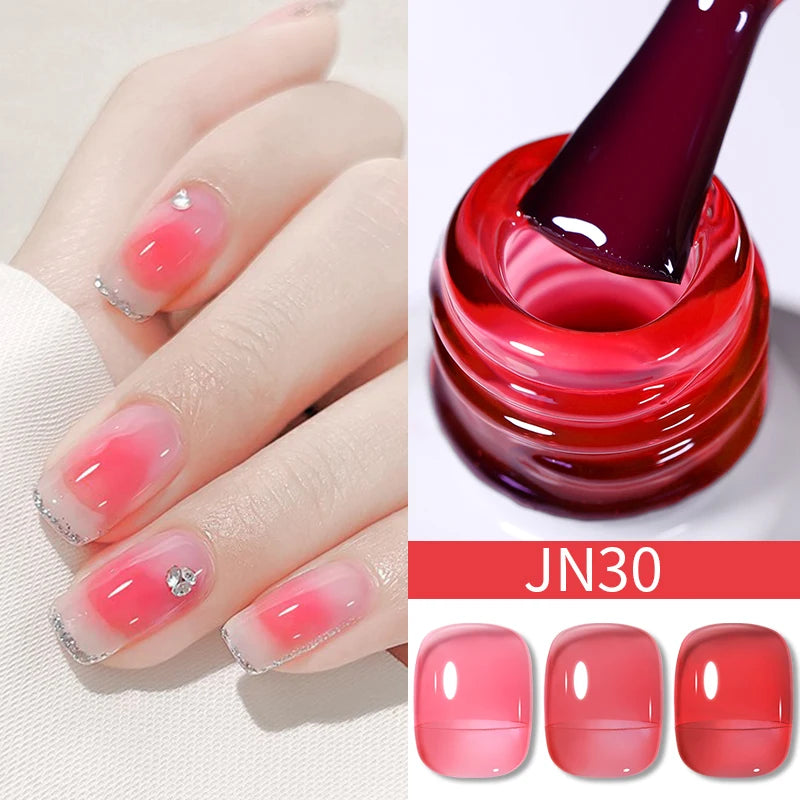 10Ml Translucent Jelly Nude Gel Nail Polish Colorful Varnish Semi Permanent UV LED Nail Art Manicure Gel