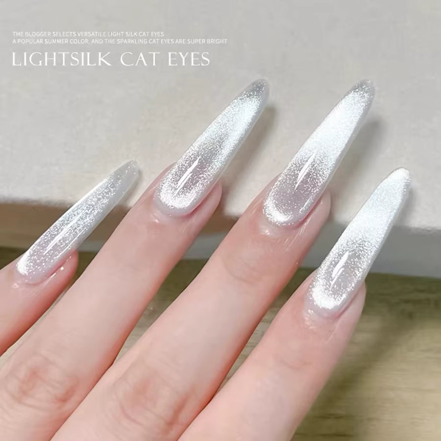 1-24Pcs WS Autumn Winter Nails Popular Black Cat Eye Gel Nail Polish Fashionable Flash Glass Beads Cat'S Eye Nail Salon Nail Art