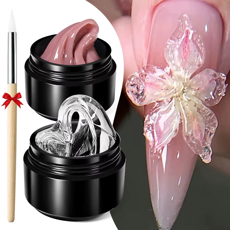 15Ml Clear Non Stick Hand Extension Gel 3D Shaping Sculpting Carving Nail Art Solid Hard Gel for Fake Nail