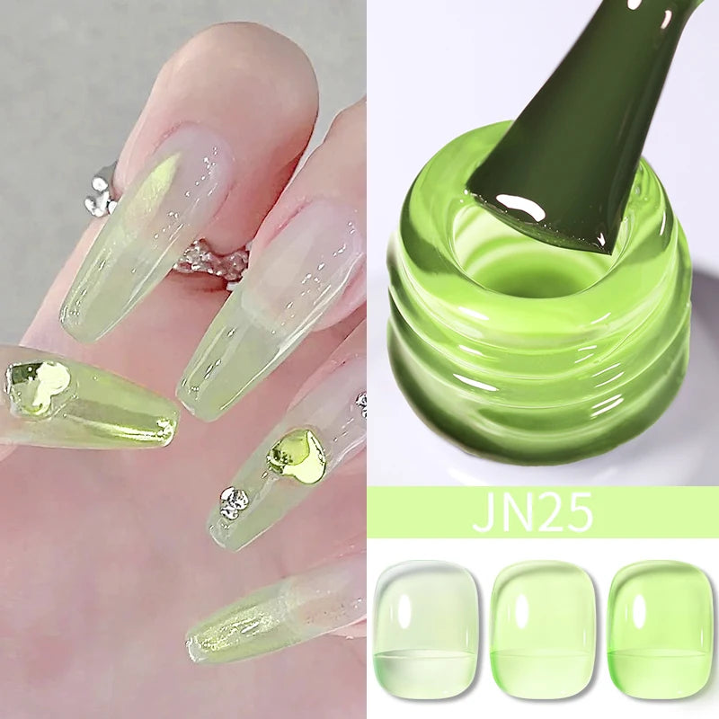 10Ml Translucent Jelly Nude Gel Nail Polish Colorful Varnish Semi Permanent UV LED Nail Art Manicure Gel