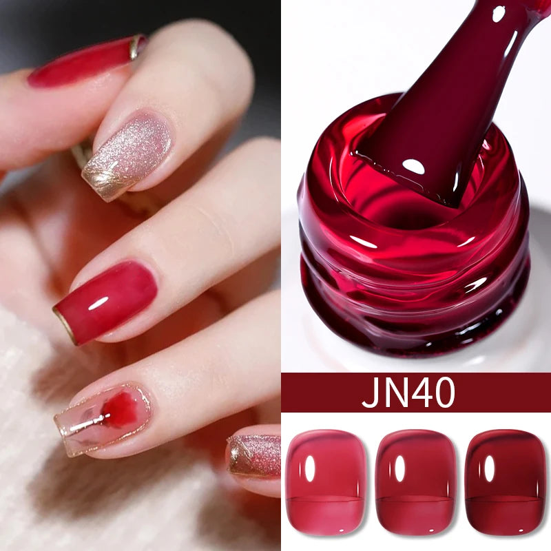 10Ml Translucent Jelly Nude Gel Nail Polish Colorful Varnish Semi Permanent UV LED Nail Art Manicure Gel