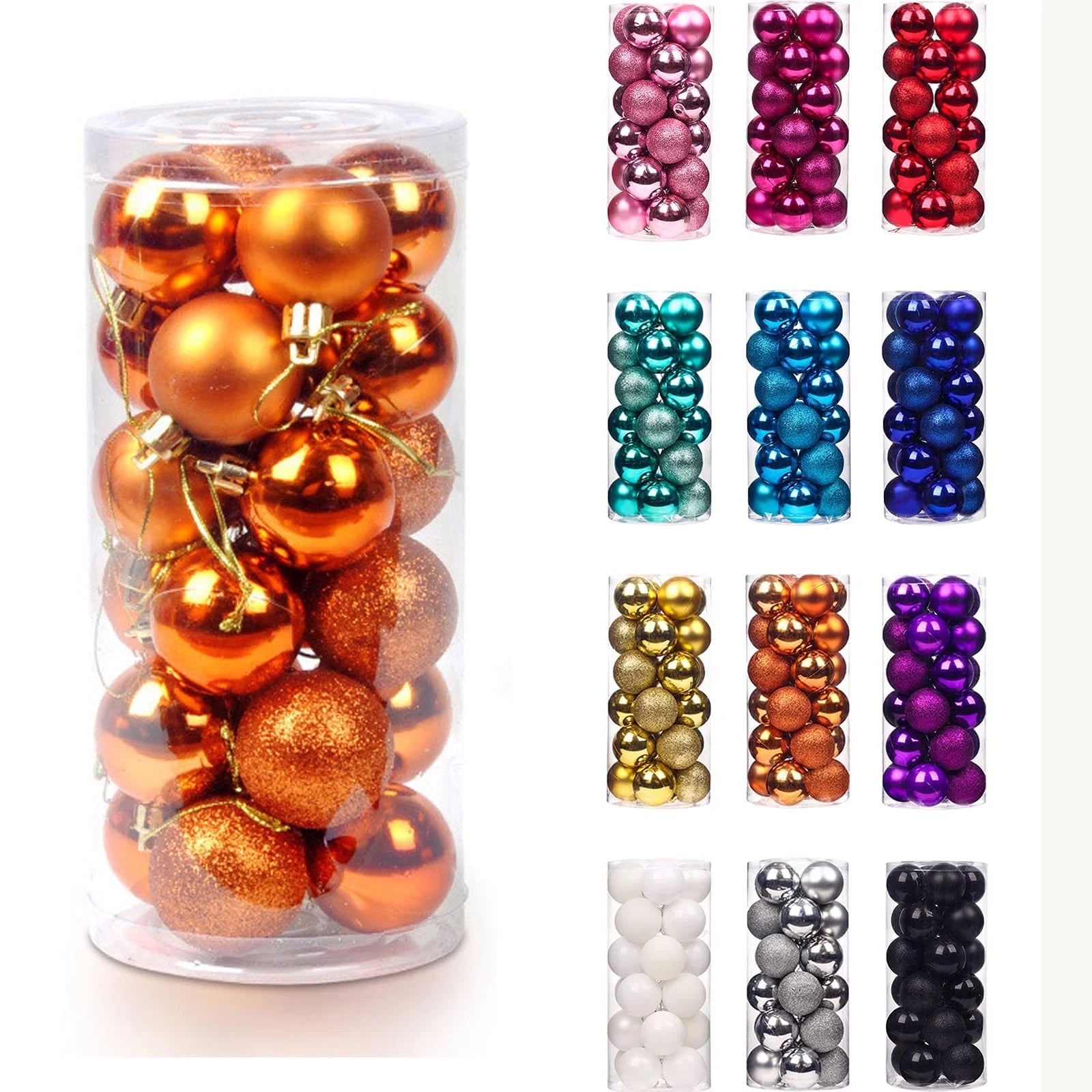 24Pcs Christmas Tree Balls Ornaments for Xmas Christmas Tree 30Mm/1.18" Shatterproof Christmas Tree Decorations Hanging Ball for Holiday Wedding Party Christmas Decorations Clearance