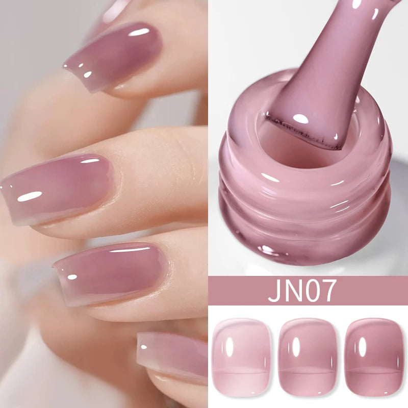 10Ml Translucent Jelly Nude Gel Nail Polish Colorful Varnish Semi Permanent UV LED Nail Art Manicure Gel