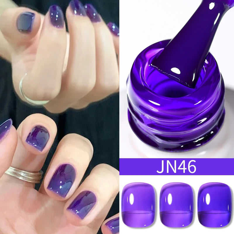 10Ml Translucent Jelly Nude Gel Nail Polish Colorful Varnish Semi Permanent UV LED Nail Art Manicure Gel
