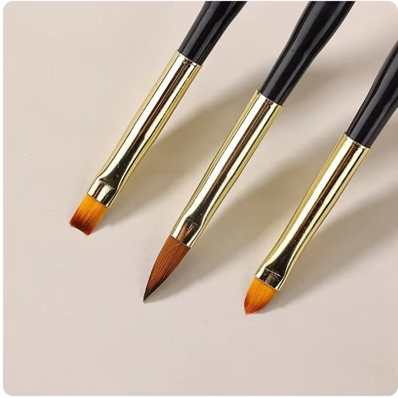 3 Pcs Manicure Brushes Dual Use Gel Gradient Brush Pinceles Ultra Thin Line Drawing Pen Dual End Nail Art Design Painting Tools