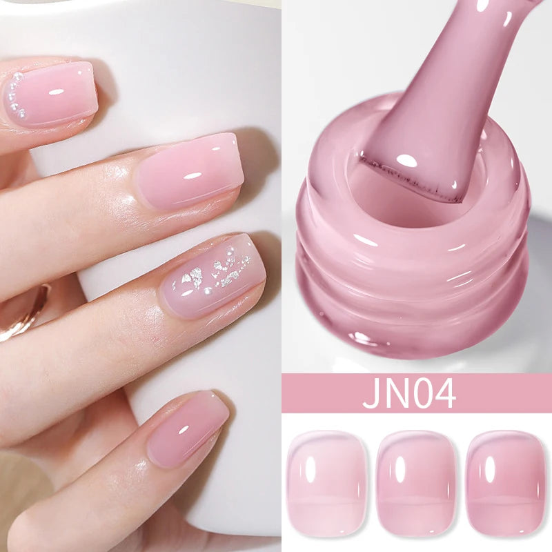 10Ml Translucent Jelly Nude Gel Nail Polish Colorful Varnish Semi Permanent UV LED Nail Art Manicure Gel
