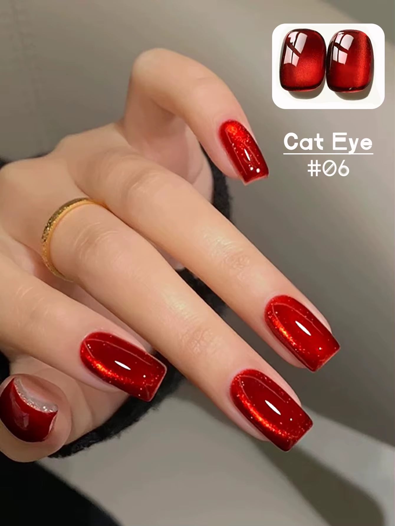 1-24Pcs WS Autumn Winter Nails Popular Black Cat Eye Gel Nail Polish Fashionable Flash Glass Beads Cat'S Eye Nail Salon Nail Art