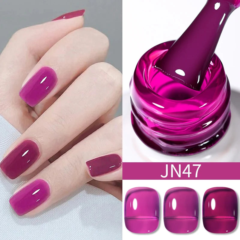 10Ml Translucent Jelly Nude Gel Nail Polish Colorful Varnish Semi Permanent UV LED Nail Art Manicure Gel