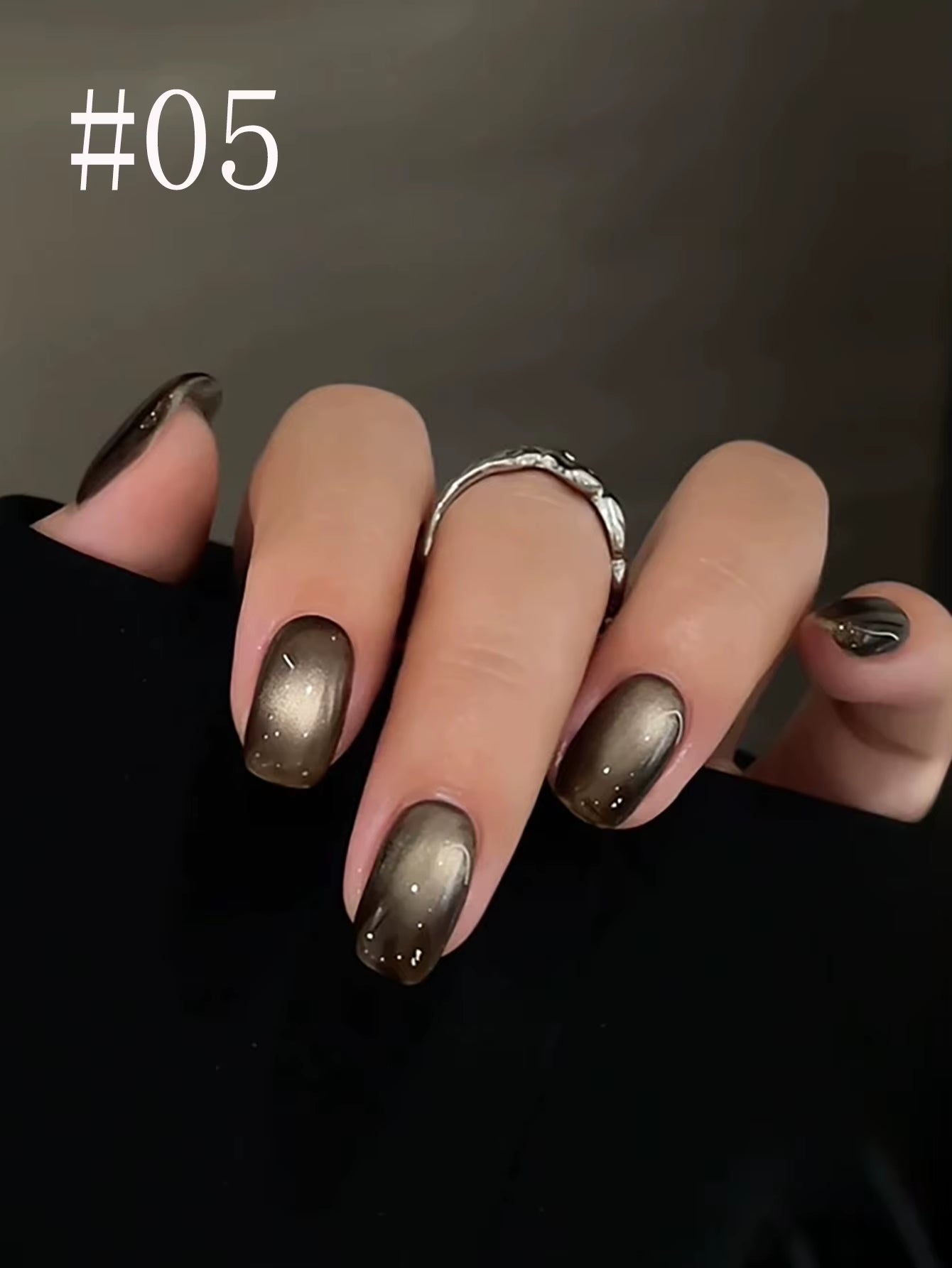 1-24Pcs WS Autumn Winter Nails Popular Black Cat Eye Gel Nail Polish Fashionable Flash Glass Beads Cat'S Eye Nail Salon Nail Art